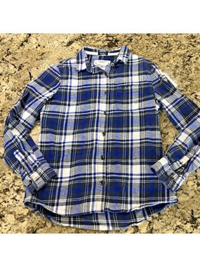 Size EU Small Tokyo Laundry Long Sleeve Women’s Shirt Blue Plaid 100% Cotton BD